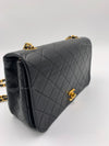 CHANEL Vintage Lambskin Medium Full Flap Bag black/gold hardware