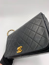 CHANEL Vintage Lambskin Medium Full Flap Bag black/gold hardware