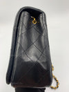 CHANEL Vintage Lambskin Medium Full Flap Bag black/gold hardware