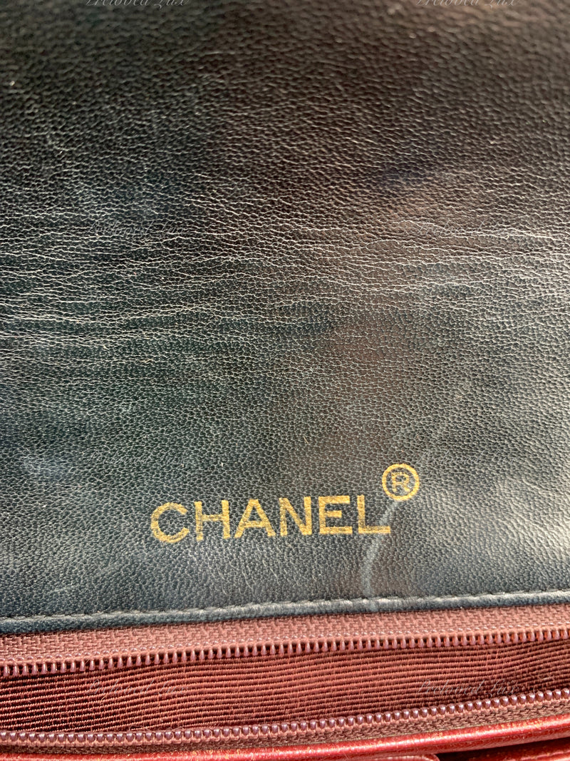 CHANEL Vintage Lambskin Medium Full Flap Bag black/gold hardware