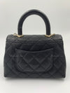 CHANEL Classic Black Caviar Mini Coco Handle Bag in Gold Hardware