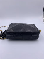 CHANEL Lambskin Black Vintage Camera Bag with Tassel