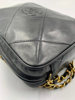 CHANEL Lambskin Black Vintage Camera Bag with Tassel