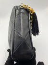 CHANEL Lambskin Black Vintage Camera Bag with Tassel