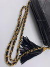 CHANEL Lambskin Black Vintage Camera Bag with Tassel