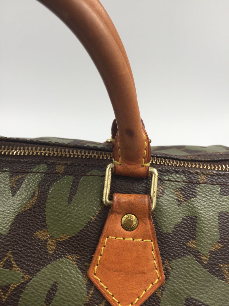 Sold- LOUIS VUITTON Khaki Graffiti Sprouse Speedy 30