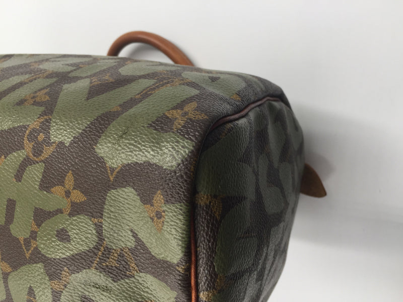 Sold- LOUIS VUITTON Khaki Graffiti Sprouse Speedy 30