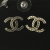 Sold-CHANEL CC Rhinestones Earrings/Aged Silver