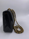 Sold-CHANEL Classic Lambskin Chain Mini Square Flap Bag black/gold #K301