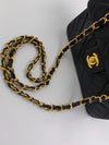 Sold-CHANEL Classic Lambskin Chain Mini Square Flap Bag black/gold #K301