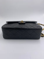 Sold-CHANEL Classic Lambskin Chain Mini Square Flap Bag black/gold #K301