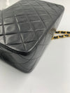 Sold-CHANEL Classic Lambskin Chain Mini Square Flap Bag black/gold #K301