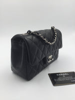 Sold-CHANEL CC Goat Skin Mini Rectangular black/Silver Hardware