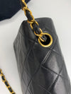 Sold-CHANEL Classic Lambskin Chain Mini Square Flap Bag black/gold #K301