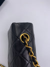 Sold-CHANEL Classic Lambskin Chain Mini Square Flap Bag black/gold #K301