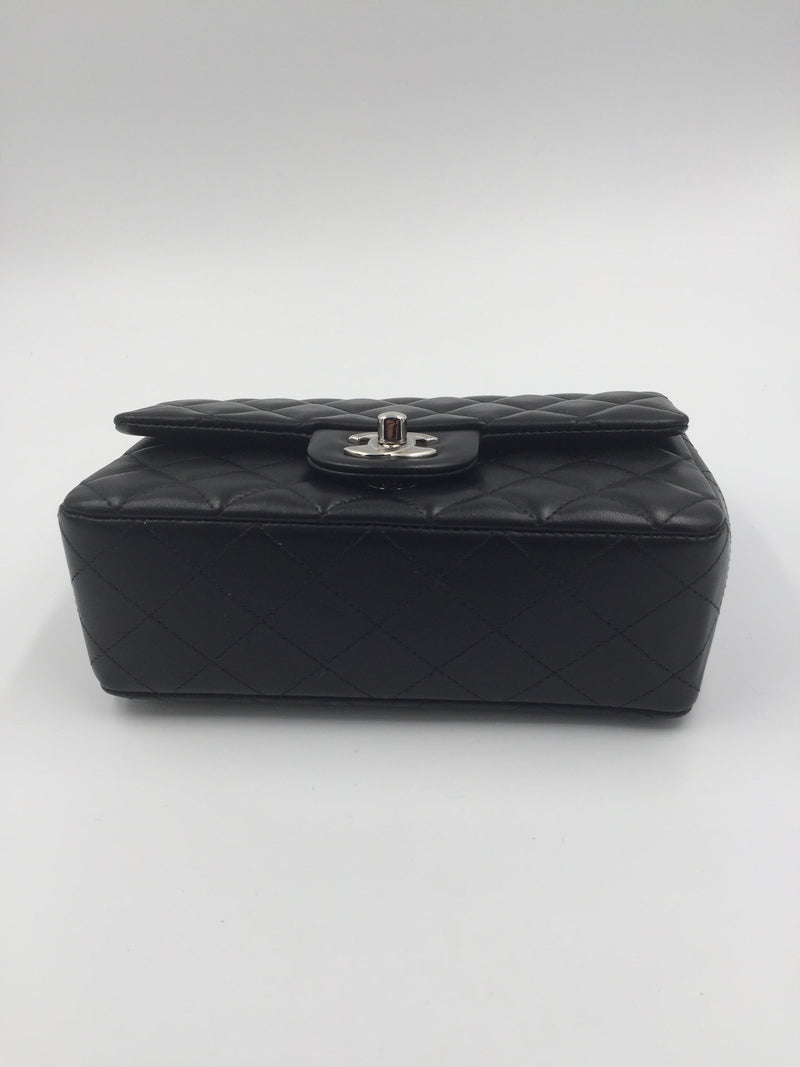 Sold-CHANEL CC Goat Skin Mini Rectangular black/Silver Hardware