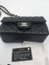 Sold-CHANEL CC Goat Skin Mini Rectangular black/Silver Hardware