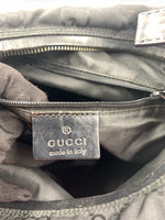 Sold-GUCCI GG Monogram Logo Black Nylon Shoulder Bag