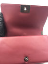 Sold-CHANEL Lambskin Old Medium Boy Dark Pink/Ruthenium hardware