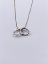 Sold-Tiffany 
Co 925 Silver Elsa Peretti Double Loop Circle Pendant with Necklace