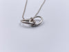 Sold-Tiffany 
Co 925 Silver Elsa Peretti Double Loop Circle Pendant with Necklace