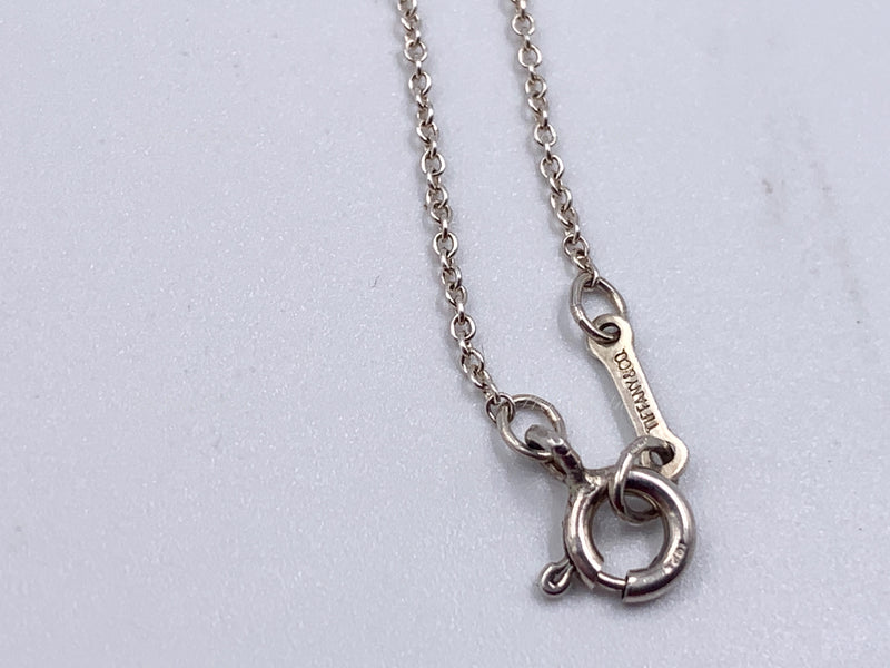 Sold-Tiffany 
Co 925 Silver Elsa Peretti Double Loop Circle Pendant with Necklace