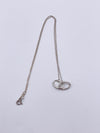 Sold-Tiffany 
Co 925 Silver Elsa Peretti Double Loop Circle Pendant with Necklace