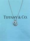 Sold-Tiffany 
Co 925 Silver Elsa Peretti Open Wave Pendant with Necklace