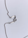 Sold-Tiffany 
Co 925 Silver Elsa Peretti Open Wave Pendant with Necklace