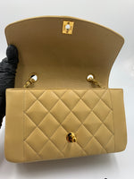 Sold-CHANEL Lambskin Small Diana Single Chain Single Flap Bag Beige/gold