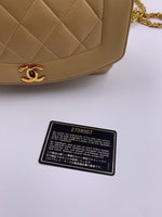 Sold-CHANEL Lambskin Small Diana Single Chain Single Flap Bag Beige/gold