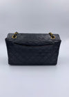 Sold-CHANEL Vintage Lambskin Medium/Large Single Flap Bag black/gold hardware