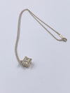 Tiffany 
Co 925 Silver Atlas Collection Cube with Necklace