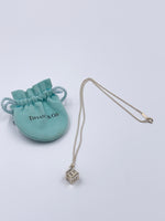 Tiffany 
Co 925 Silver Atlas Collection Cube with Necklace