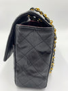 Sold-CHANEL Vintage Lambskin Medium/Large Single Flap Bag black/gold hardware