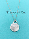 Tiffany 
Co 925 Silver Return to Tiffany Round Pendant Necklace