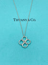 Sold-Tiffany 
Co 925 Silver Elsa Peretti Quadrifoglio Clover Pendant Necklace