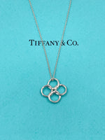 Sold-Tiffany 
Co 925 Silver Elsa Peretti Quadrifoglio Clover Pendant Necklace