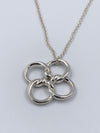 Sold-Tiffany 
Co 925 Silver Elsa Peretti Quadrifoglio Clover Pendant Necklace