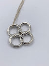 Sold-Tiffany 
Co 925 Silver Elsa Peretti Quadrifoglio Clover Pendant Necklace