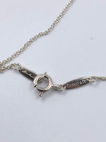 Sold-Tiffany 
Co 925 Silver Elsa Peretti Quadrifoglio Clover Pendant Necklace