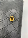 Sold-CHANEL Vintage Lambskin Medium/Large Single Flap Bag black/gold hardware