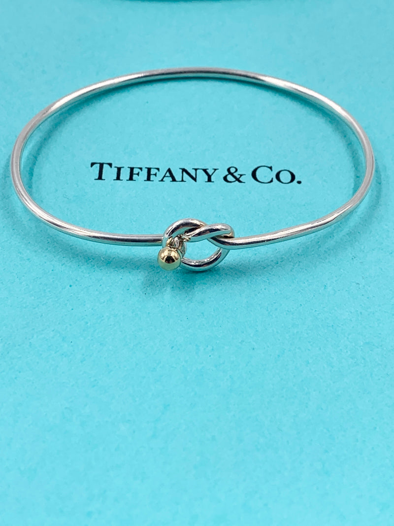 Tiffany 
Co 925 (Silver) 750 (Gold) Love Knot Bangle