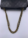 Sold-CHANEL Vintage Lambskin Medium/Large Single Flap Bag black/gold hardware