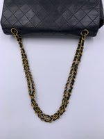 Sold-CHANEL Vintage Lambskin Medium/Large Single Flap Bag black/gold hardware