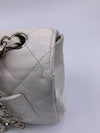 Sold-CHANEL Classic Caviar Single Flap Jumbo Shoulder Bag -White Silver Hardware