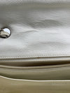 Sold-CHANEL Classic Caviar Single Flap Jumbo Shoulder Bag -White Silver Hardware