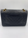 CHANEL Classic Lambskin Vintage Medium Large Double Chain Flap Bag Black / Gold Hardware