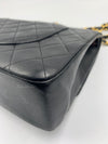 CHANEL Classic Lambskin Vintage Medium Large Double Chain Flap Bag Black / Gold Hardware