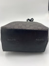 GUCCI GG Black Denim Monogram Logo Bucket Shoulder Bag